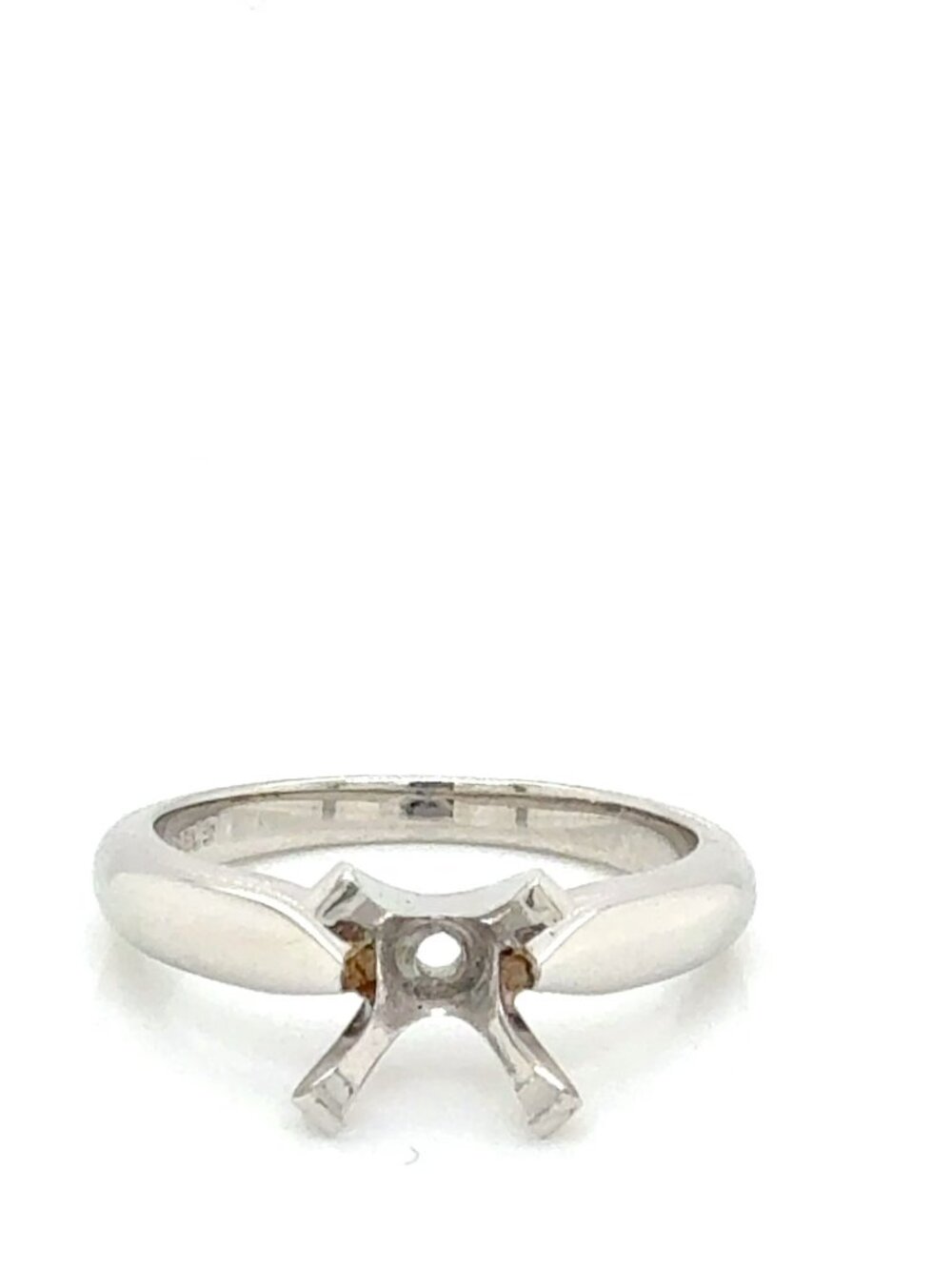 Authentic Jabel Platinum Classic Solitaire Semi-Mount Ring Setting – Size 6.75